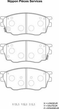 NPS M360A09 - Kit de plaquettes de frein, frein à disque cwaw.fr