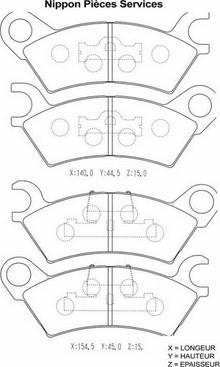 NPS M360A03 - Kit de plaquettes de frein, frein à disque cwaw.fr