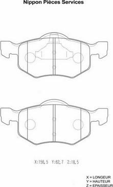 NPS M360A07 - Kit de plaquettes de frein, frein à disque cwaw.fr