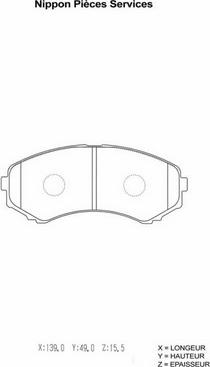 NPS M360A13 - Kit de plaquettes de frein, frein à disque cwaw.fr