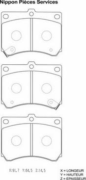 NPS M360A35 - Kit de plaquettes de frein, frein à disque cwaw.fr