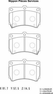 NPS M360A36 - Kit de plaquettes de frein, frein à disque cwaw.fr