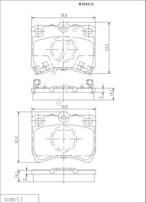 NPS M360A32 - Kit de plaquettes de frein, frein à disque cwaw.fr