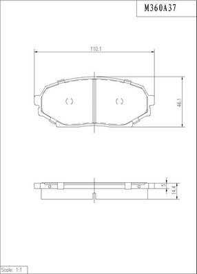 NPS M360A37 - Kit de plaquettes de frein, frein à disque cwaw.fr