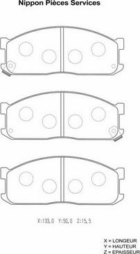 NPS M360A25 - Kit de plaquettes de frein, frein à disque cwaw.fr