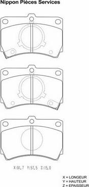 NPS M360A26 - Kit de plaquettes de frein, frein à disque cwaw.fr