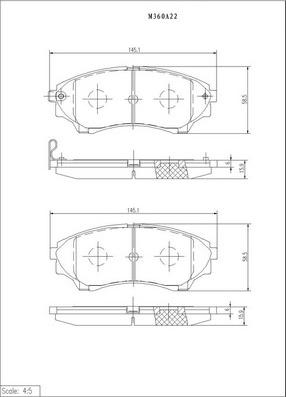 NPS M360A22 - Kit de plaquettes de frein, frein à disque cwaw.fr