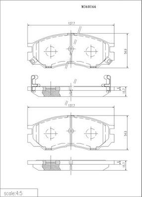 NPS M360I66 - Kit de plaquettes de frein, frein à disque cwaw.fr