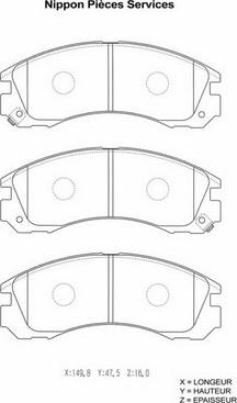 NPS M360I07 - Kit de plaquettes de frein, frein à disque cwaw.fr