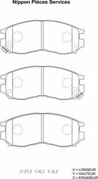 NPS M360I30 - Kit de plaquettes de frein, frein à disque cwaw.fr