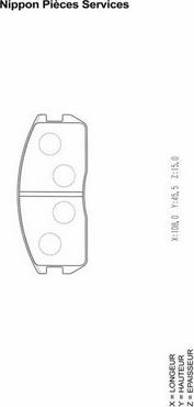 NPS M360I24 - Kit de plaquettes de frein, frein à disque cwaw.fr