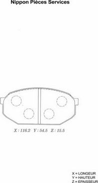 NPS M360I20 - Kit de plaquettes de frein, frein à disque cwaw.fr