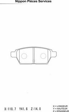 NPS M361A08 - Kit de plaquettes de frein, frein à disque cwaw.fr