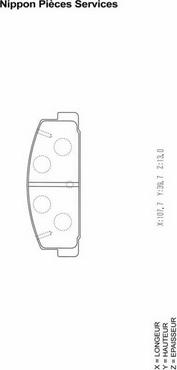 NPS M361A02 - Kit de plaquettes de frein, frein à disque cwaw.fr