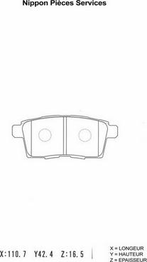 NPS M361A19 - Kit de plaquettes de frein, frein à disque cwaw.fr