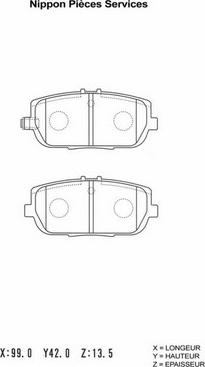 NPS M361A17 - Kit de plaquettes de frein, frein à disque cwaw.fr