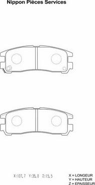 NPS M361I03 - Kit de plaquettes de frein, frein à disque cwaw.fr