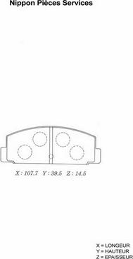 NPS M361I02 - Kit de plaquettes de frein, frein à disque cwaw.fr