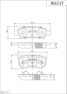 NPS M361I19 - Kit de plaquettes de frein, frein à disque cwaw.fr