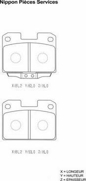 NPS M361I14 - Kit de plaquettes de frein, frein à disque cwaw.fr