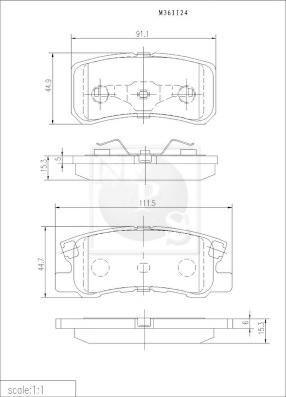 NPS M361I24 - Kit de plaquettes de frein, frein à disque cwaw.fr