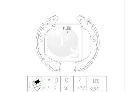 NPS N350N55 - Jeu de mâchoires de frein cwaw.fr