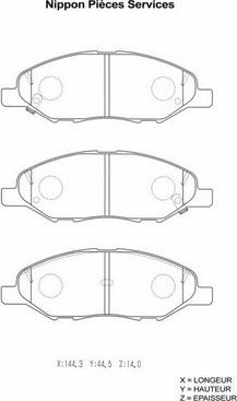 NPS N360N95 - Kit de plaquettes de frein, frein à disque cwaw.fr