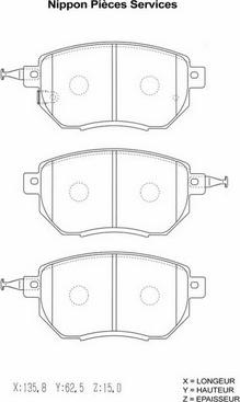 NPS N360N91 - Kit de plaquettes de frein, frein à disque cwaw.fr