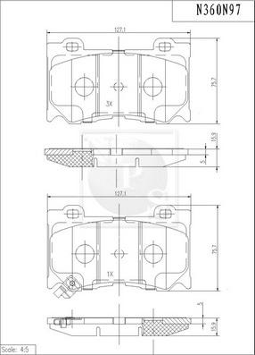 NPS N360N97 - Kit de plaquettes de frein, frein à disque cwaw.fr