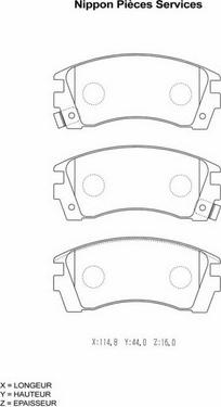 NPS N360N49 - Kit de plaquettes de frein, frein à disque cwaw.fr