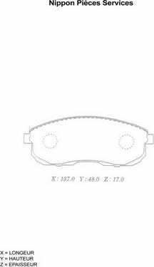 NPS N360N44 - Kit de plaquettes de frein, frein à disque cwaw.fr