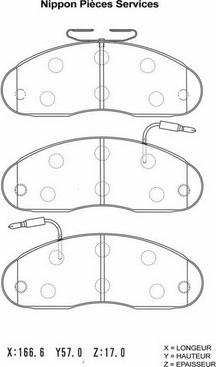 NPS N360N46 - Kit de plaquettes de frein, frein à disque cwaw.fr