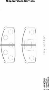 NPS N360N05 - Kit de plaquettes de frein, frein à disque cwaw.fr