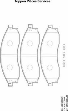 NPS N360N19 - Kit de plaquettes de frein, frein à disque cwaw.fr