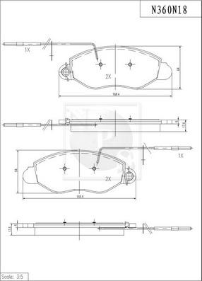 NPS N360N18 - Kit de plaquettes de frein, frein à disque cwaw.fr