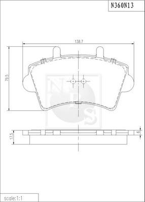 NPS N360N13 - Kit de plaquettes de frein, frein à disque cwaw.fr