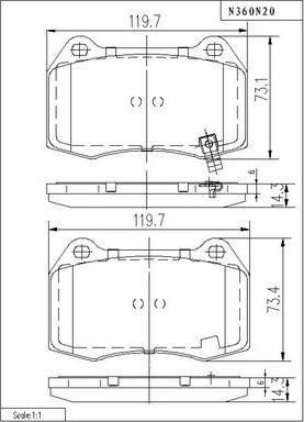 NPS N360N20 - Kit de plaquettes de frein, frein à disque cwaw.fr