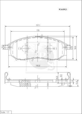 NPS N360N21 - Kit de plaquettes de frein, frein à disque cwaw.fr