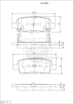 NPS N361N04 - Kit de plaquettes de frein, frein à disque cwaw.fr