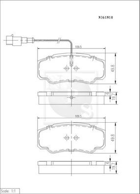 NPS N361N10 - Kit de plaquettes de frein, frein à disque cwaw.fr