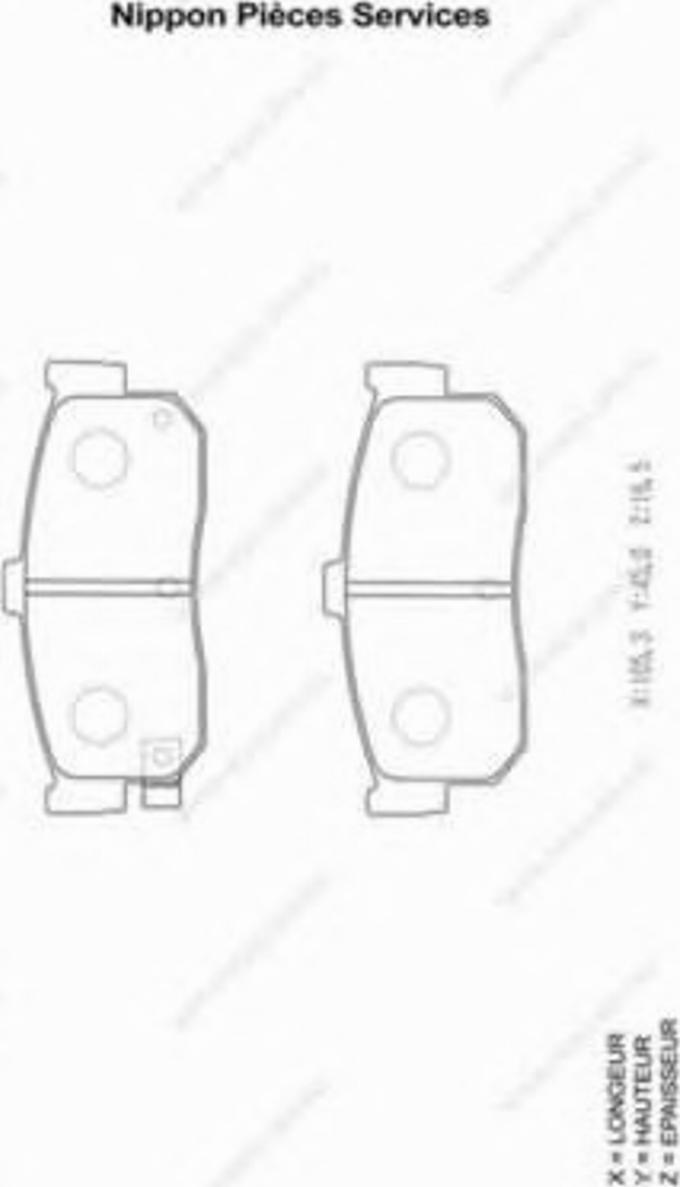 NPS N361N38 - Kit de plaquettes de frein, frein à disque cwaw.fr