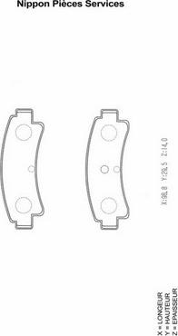 NPS N361N25 - Kit de plaquettes de frein, frein à disque cwaw.fr