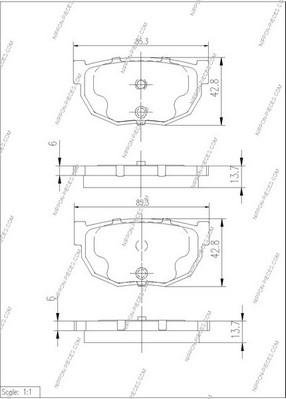 NPS N361N21 - Kit de plaquettes de frein, frein à disque cwaw.fr