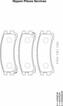 NPS N361N28 - Kit de plaquettes de frein, frein à disque cwaw.fr