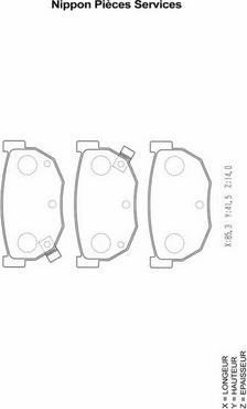 NPS N361N22 - Kit de plaquettes de frein, frein à disque cwaw.fr