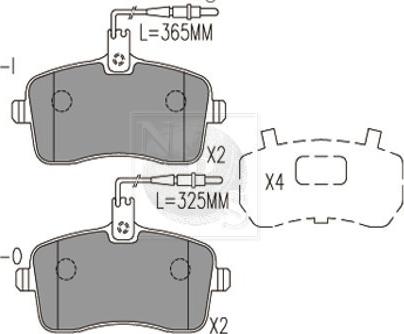 NPS P360A08 - Kit de plaquettes de frein, frein à disque cwaw.fr