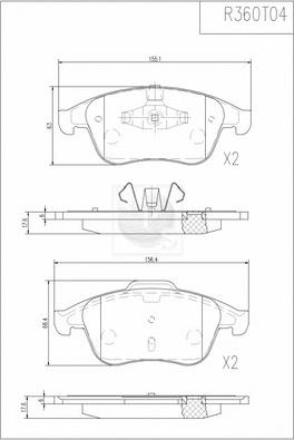 NPS R360T04 - Kit de plaquettes de frein, frein à disque cwaw.fr