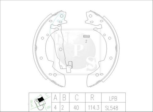 NPS S350I16 - Jeu de mâchoires de frein cwaw.fr