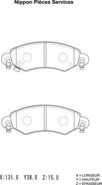 NPS S360I09 - Kit de plaquettes de frein, frein à disque cwaw.fr