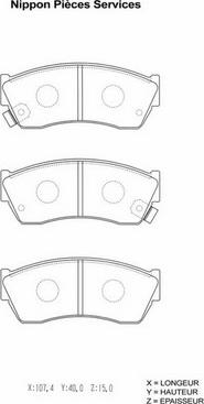 NPS S360I05 - Kit de plaquettes de frein, frein à disque cwaw.fr